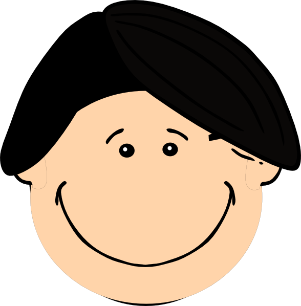 Smiling Cartoon Boywith Beret