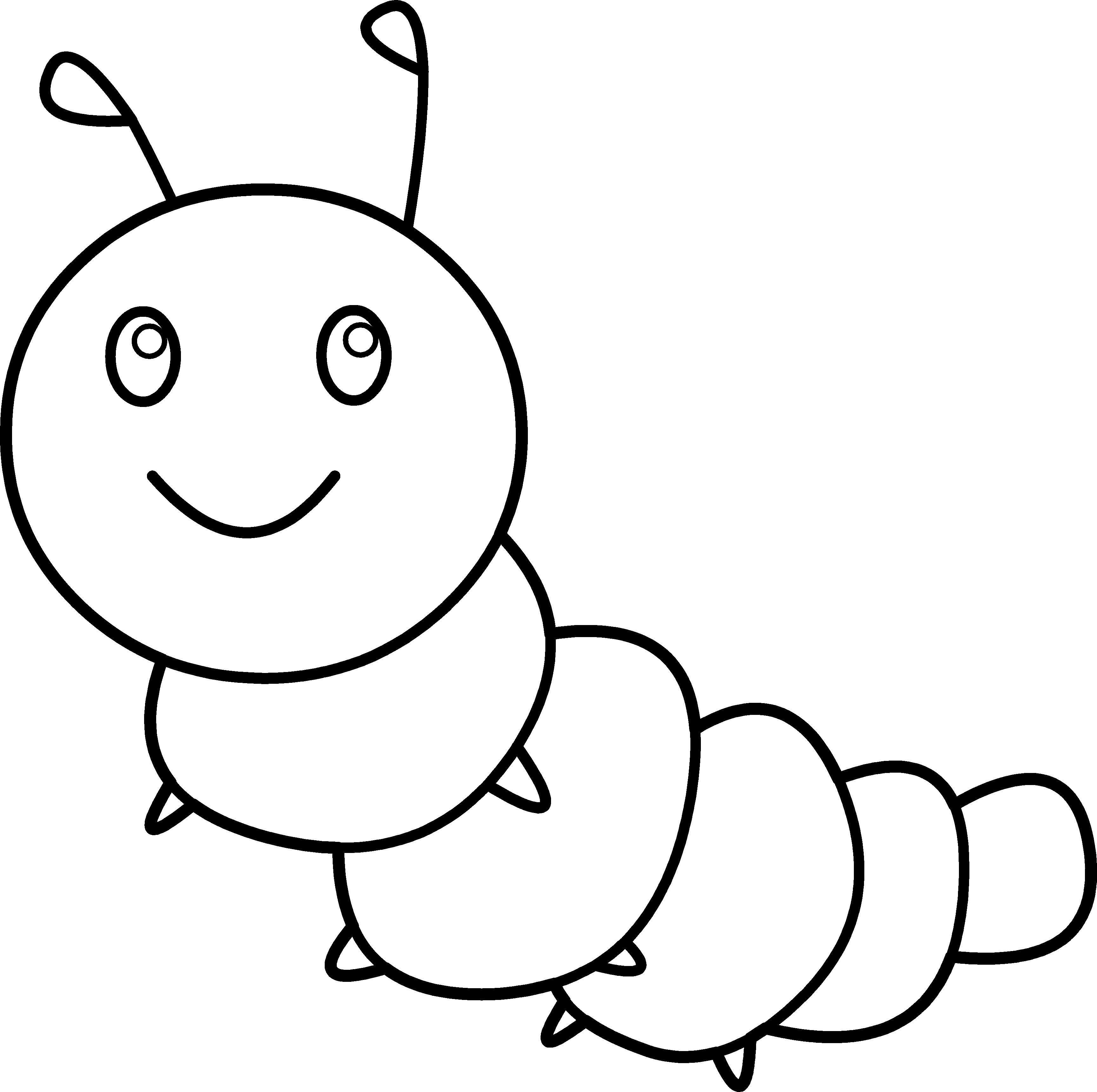 Smiling Cartoon Caterpillar