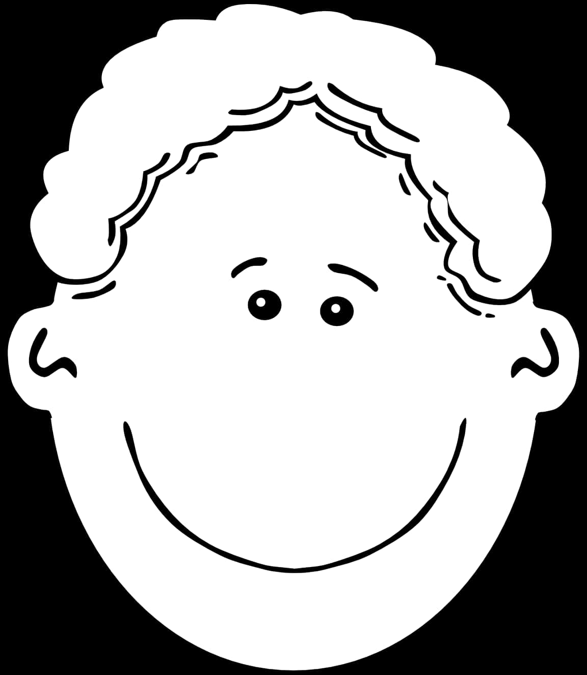 Smiling Cartoon Face Outline