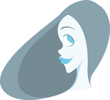 Smiling Cartoon Ghost Profile