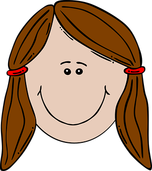 Smiling Cartoon Girl Face