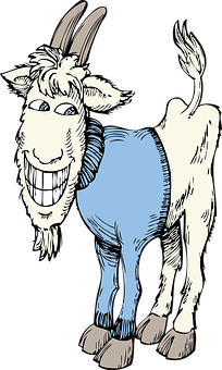 Smiling Cartoon Goat