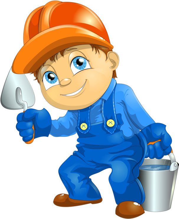 Smiling Cartoon Handyman Vector