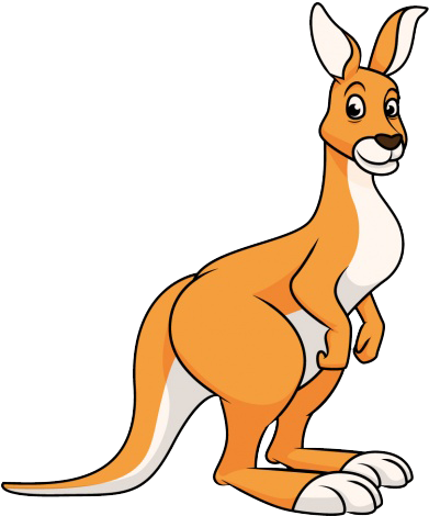 Smiling Cartoon Kangaroo