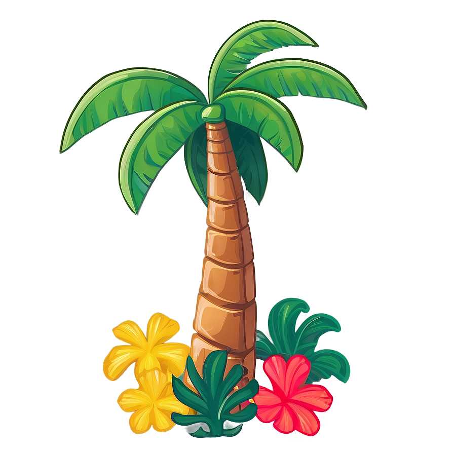 Smiling Cartoon Palm Tree Png Ajk98