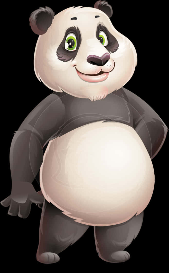 Smiling Cartoon Panda Illustration