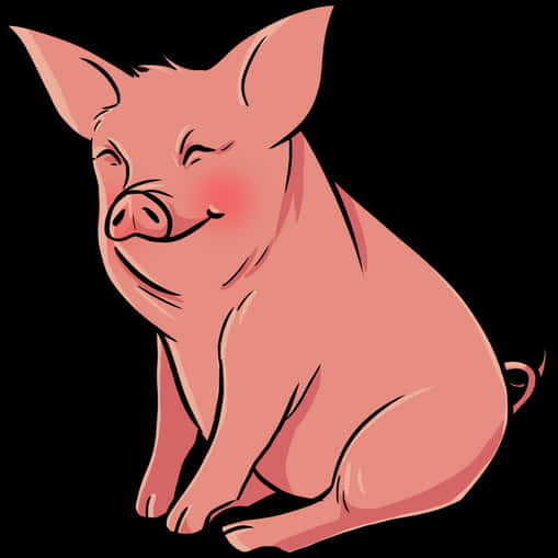 Smiling Cartoon Pig