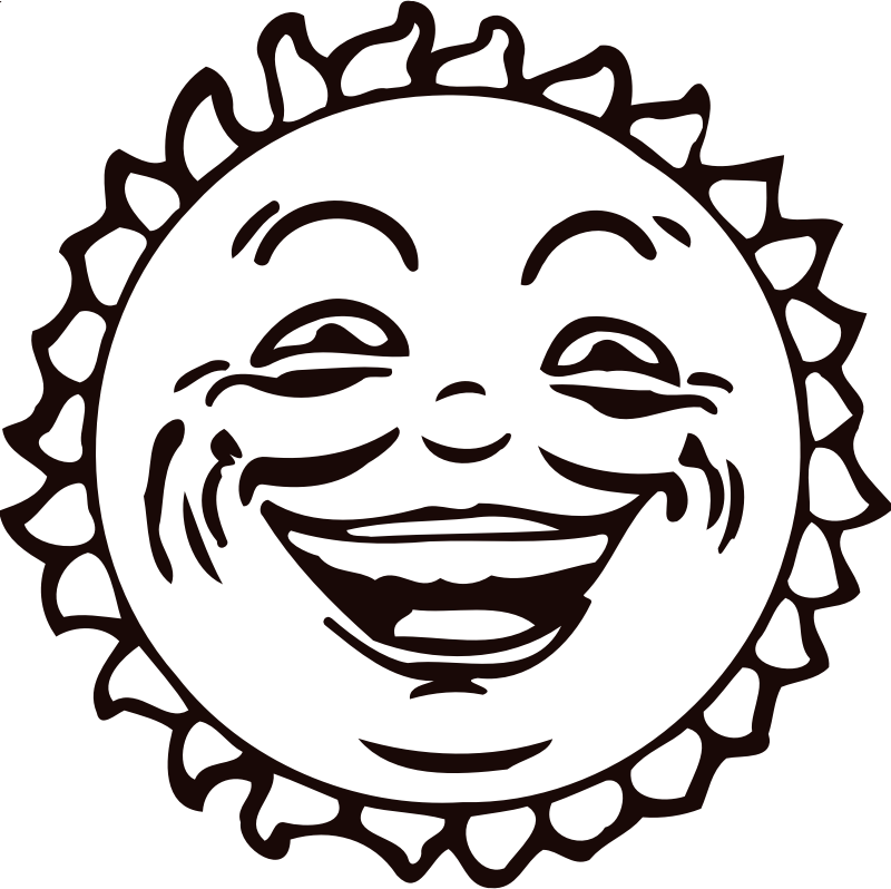 Smiling Cartoon Sun Graphic