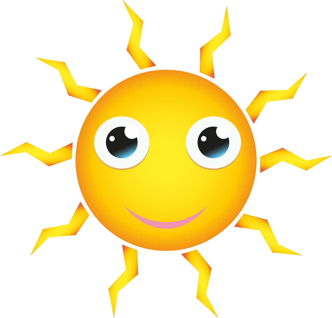 Smiling Cartoon Sun Graphic