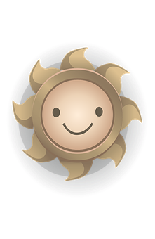 Smiling Cartoon Sun Graphic