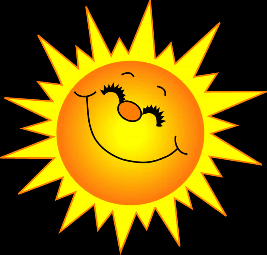 Smiling Cartoon Sun Transparent Background