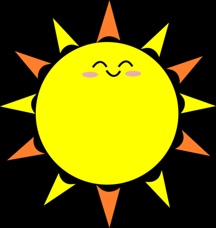 Smiling Cartoon Sun Transparent Background