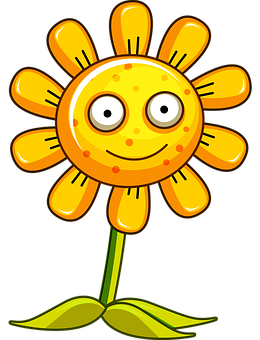 Smiling Cartoon Sunflower