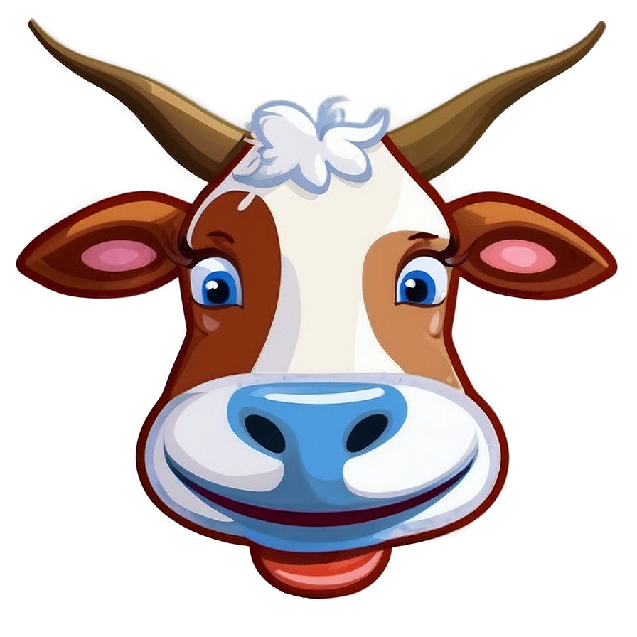 Smiling Cow Face Graphic Png Yyu