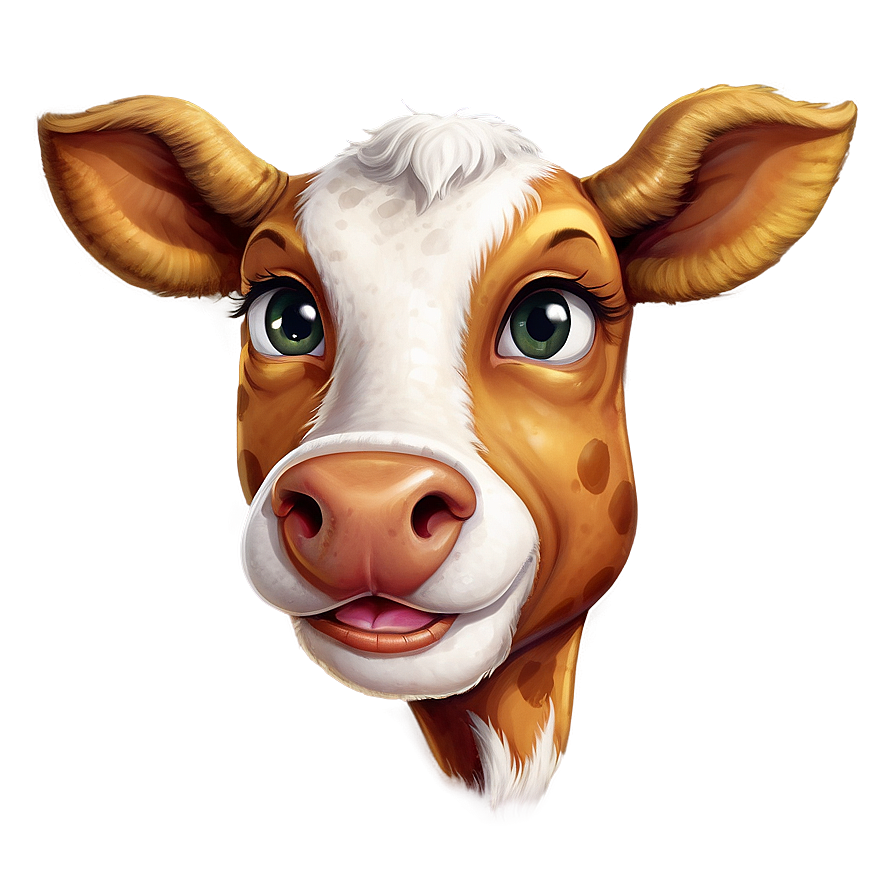 Smiling Cow Face Png Quc