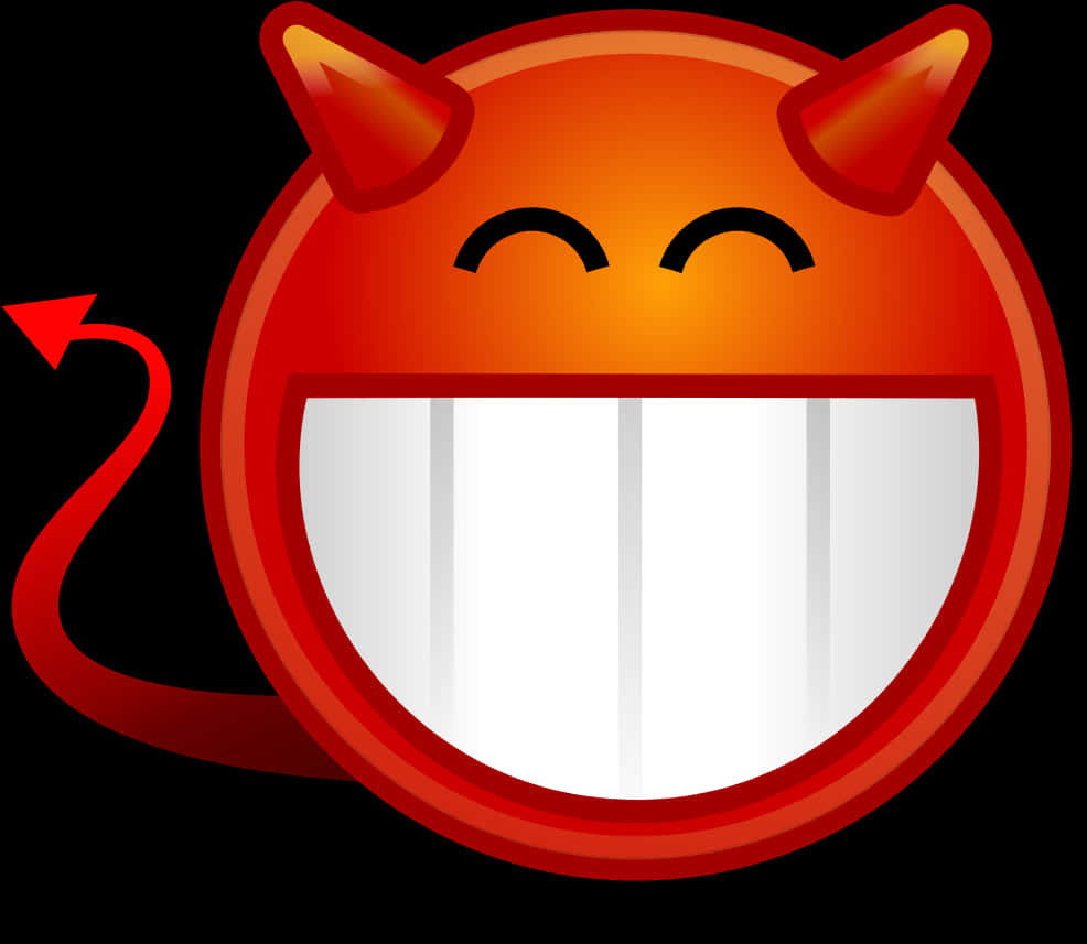 Smiling Devil Emoji Graphic