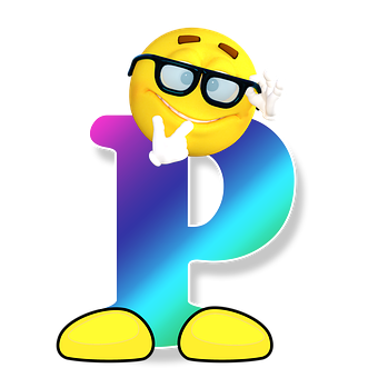 Smiling Emoji Letter P