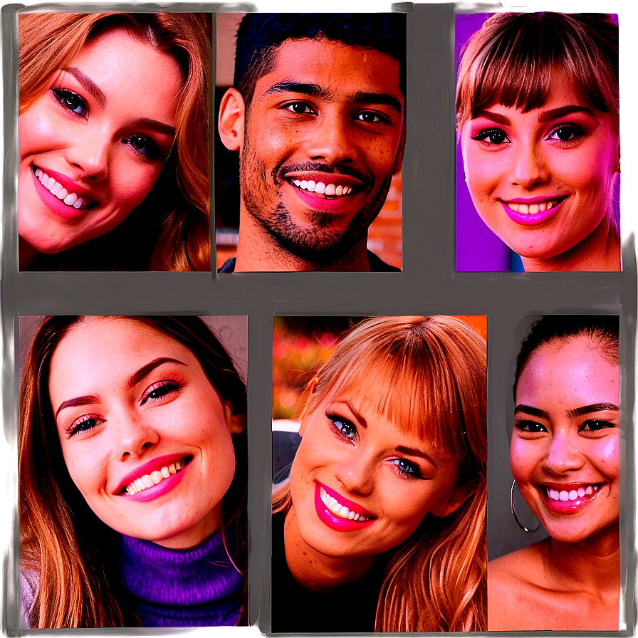 Smiling Faces Collage Png 30