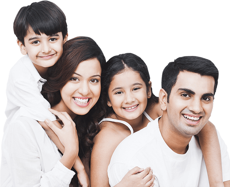 Smiling Family Portrait White Attire