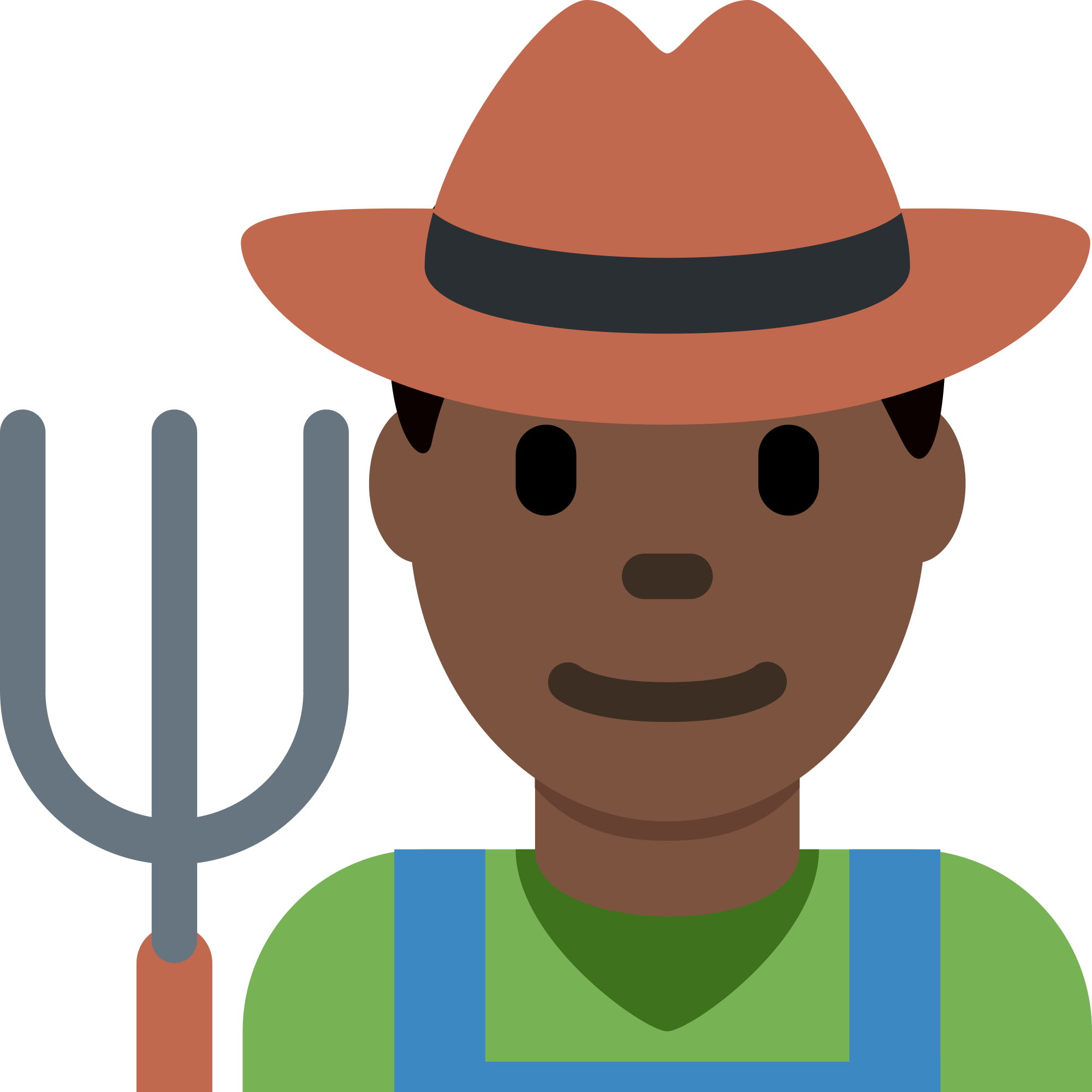 Smiling Farmer Emojiwith Hatand Pitchfork