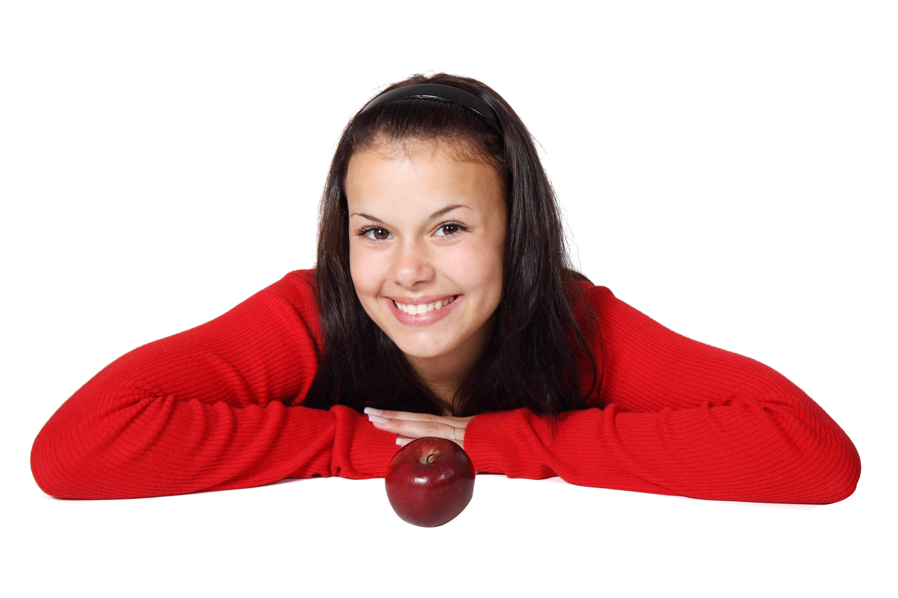 Smiling Girl With Apple