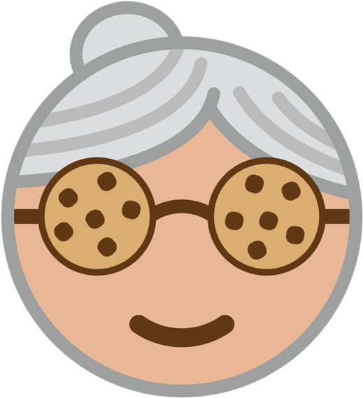 Smiling Grandma Cartoon Icon