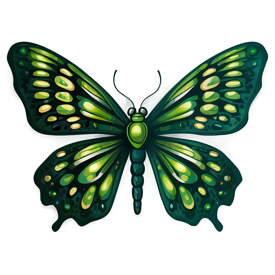 Smiling Green Butterfly Cartoon Png 97