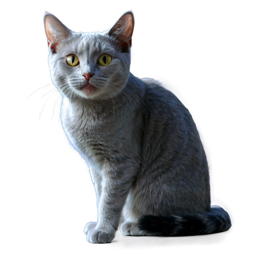 Smiling Grey Cat Png 06252024