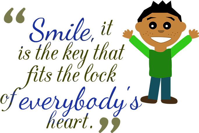 Smiling Keyto Hearts Motivational Quote