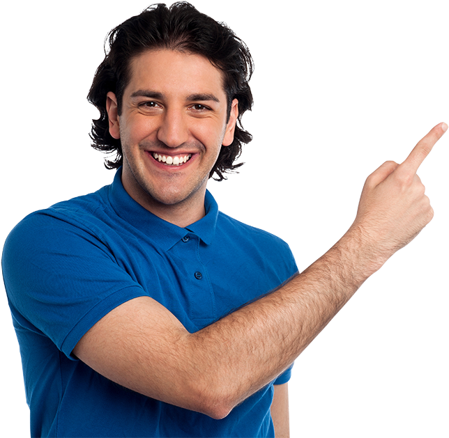 Smiling Man Pointing Direction.png