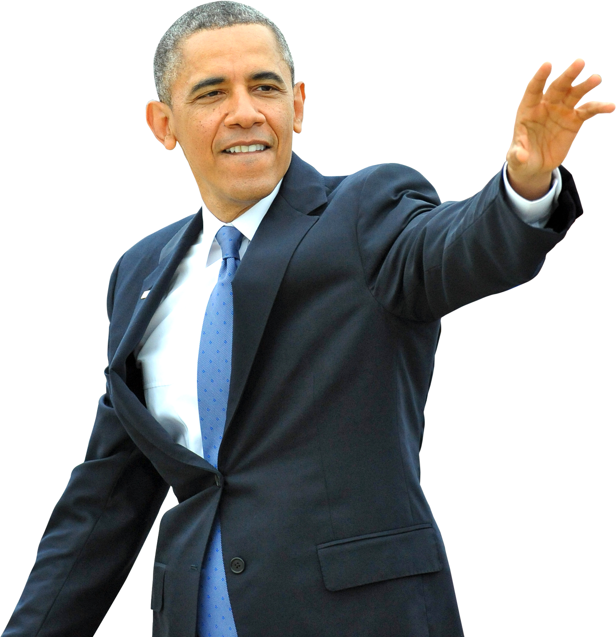 Smiling Man Waving Suit Tie