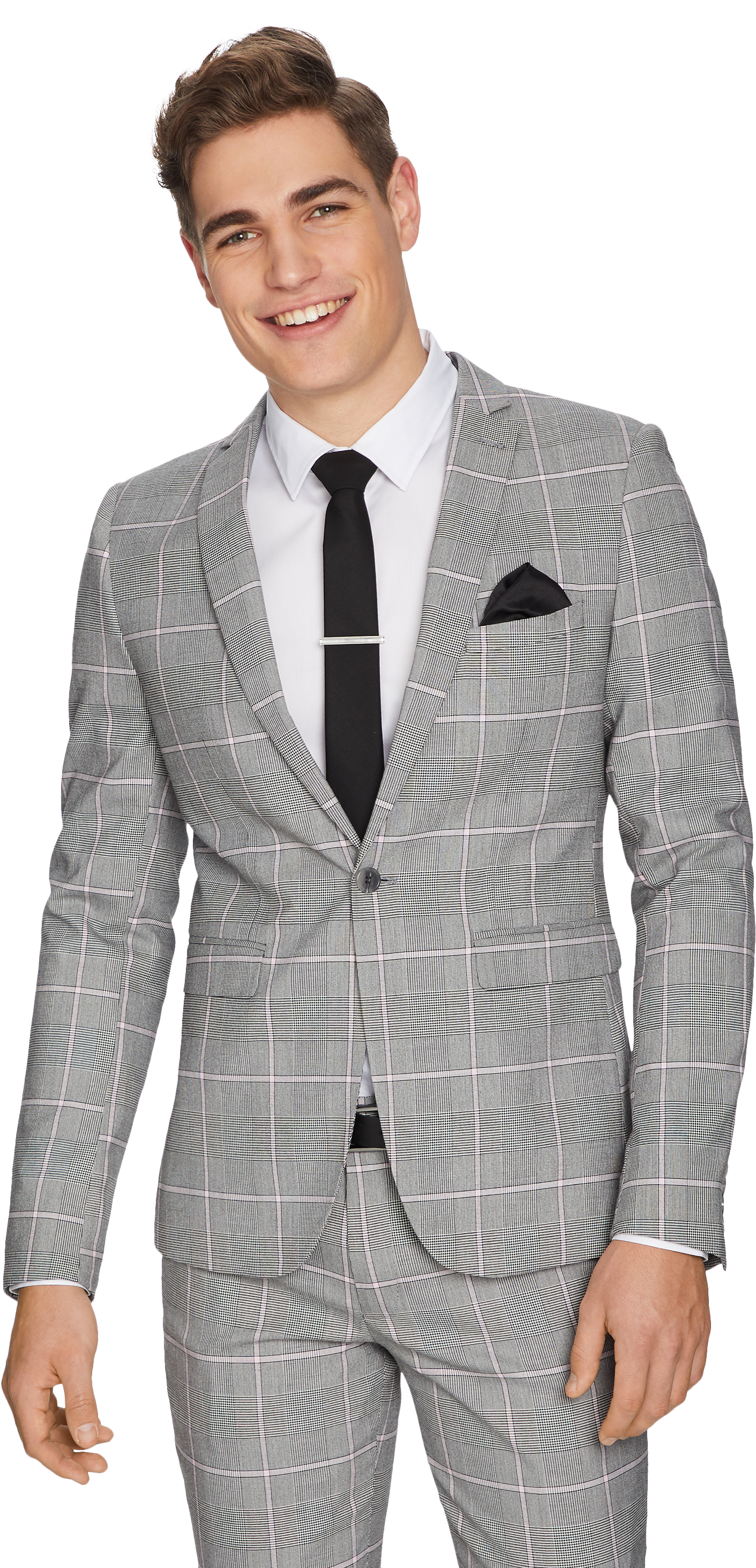 Smiling Manin Checkered Blazer