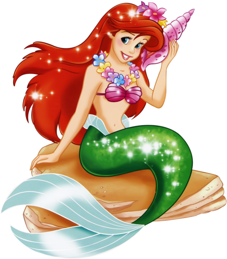 Smiling Mermaidwith Red Hair Clipart