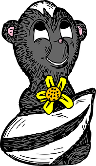 Smiling Monkey With Yellow Flower