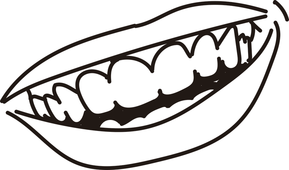 Smiling Mouth Line Drawing