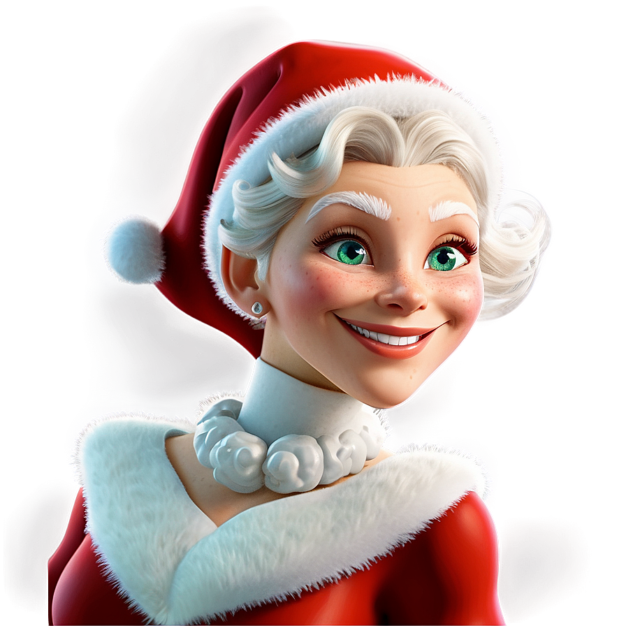 Smiling Mrs Claus Cartoon Png 06292024