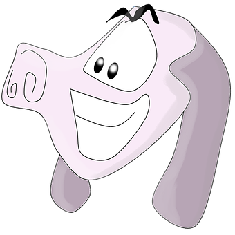 Smiling Pink Cartoon Character