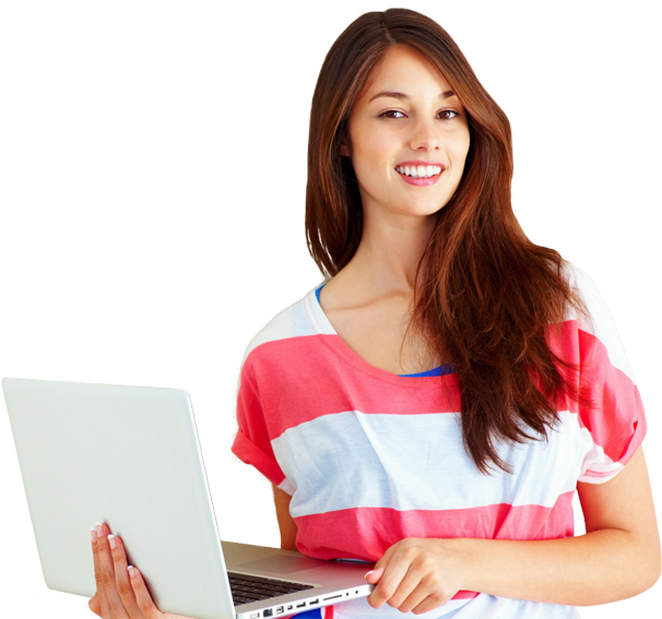 Smiling Studentwith Laptop