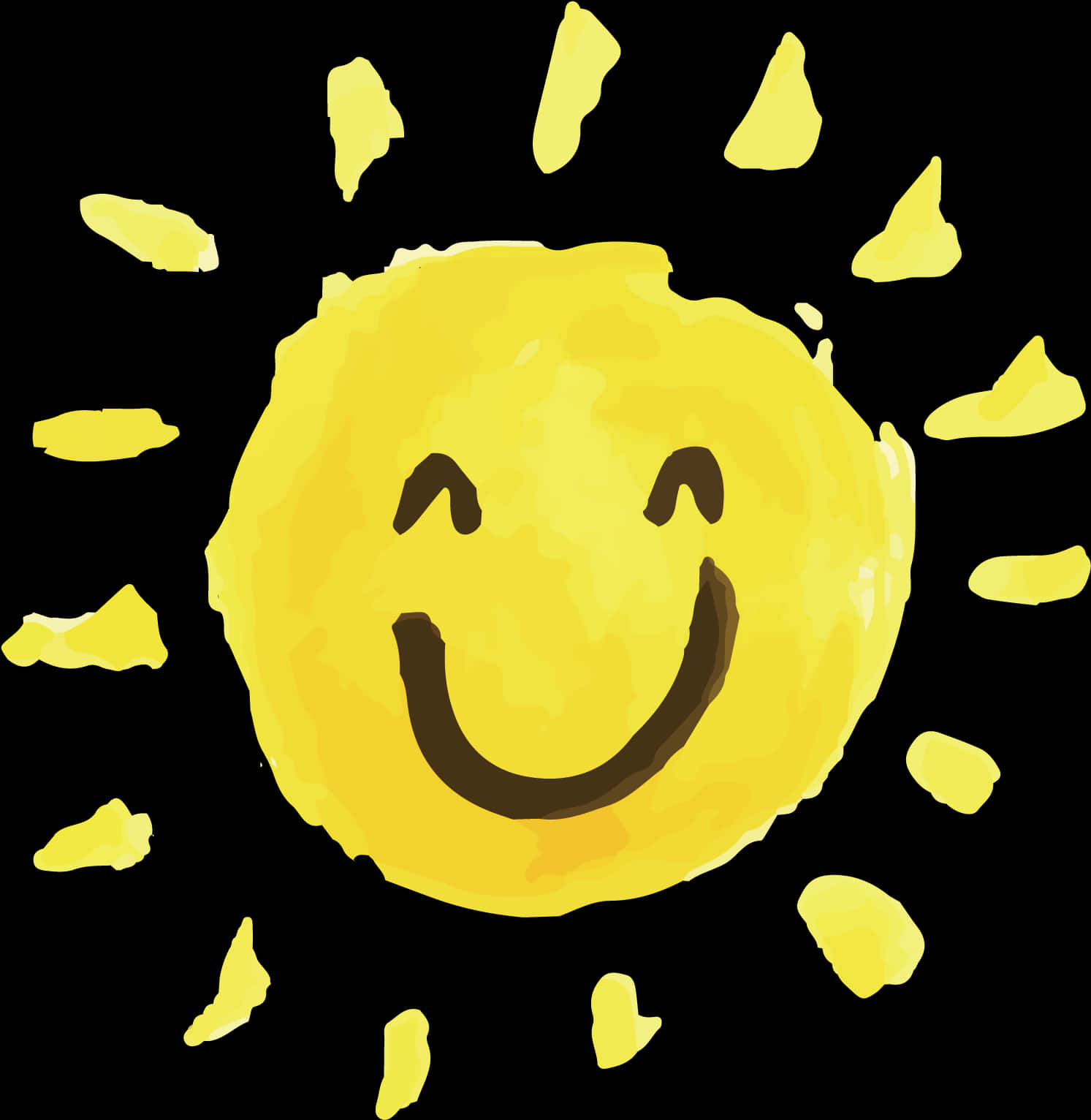 Smiling Sun Illustration Transparent Background