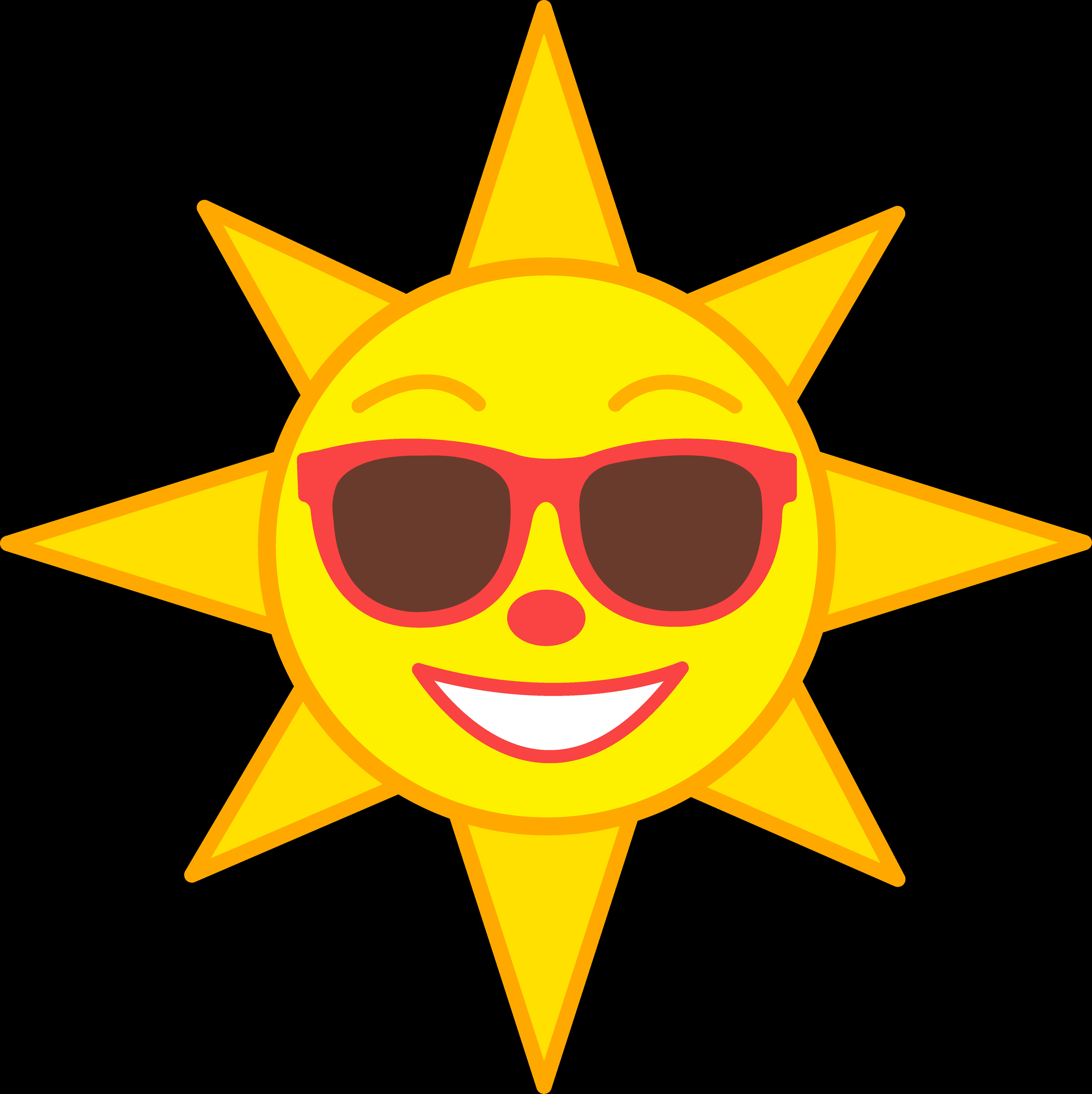 Smiling Sun With Sunglasses Transparent Background