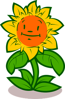 Smiling Sunflower Cartoon