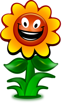 Smiling Sunflower Cartoon