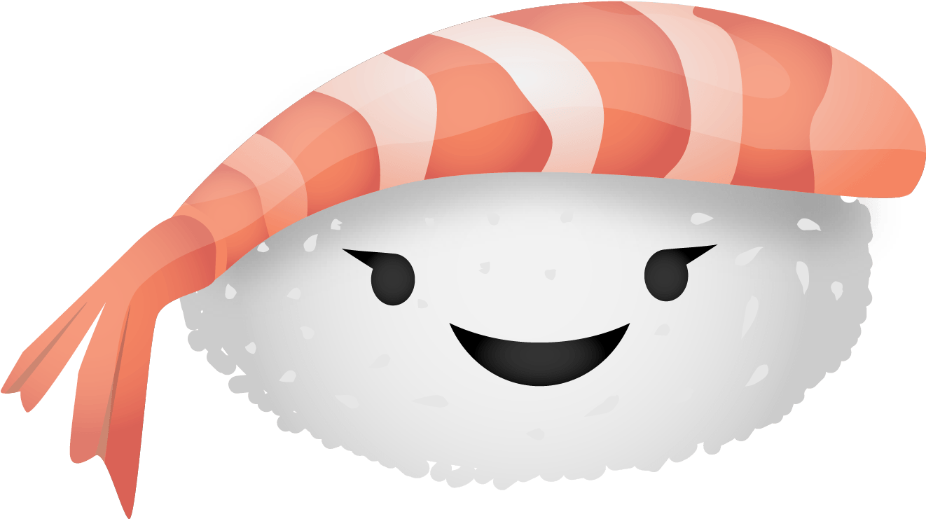 Smiling Sushi Character Illustration