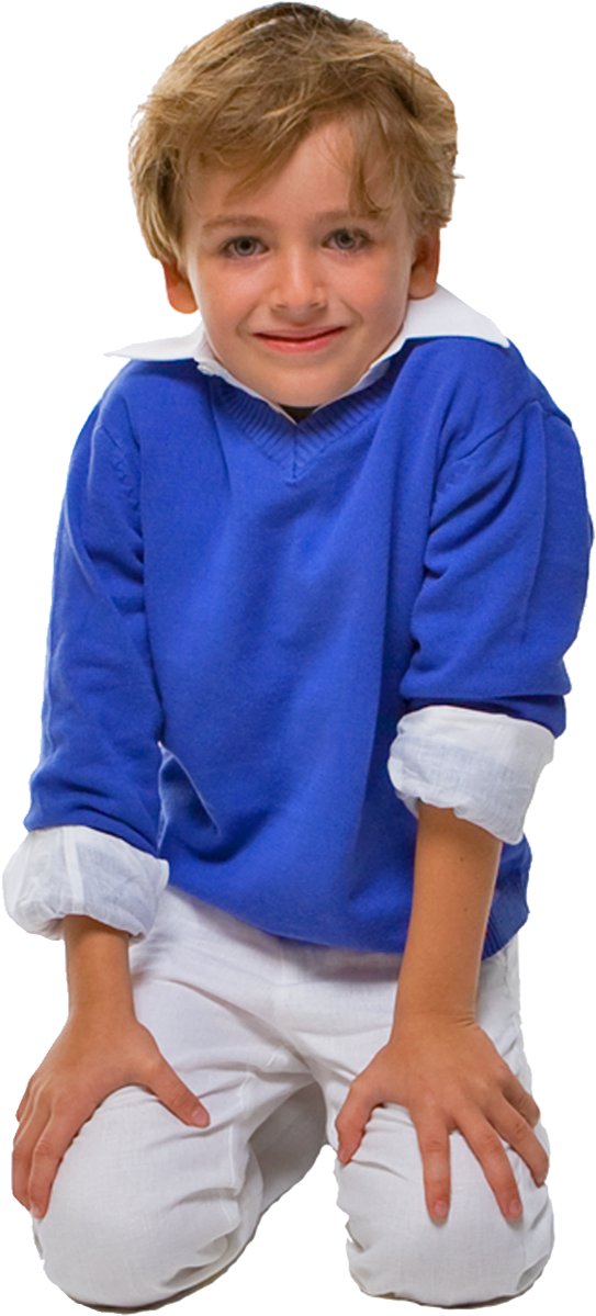 Smiling Toddlerin Blue Sweater