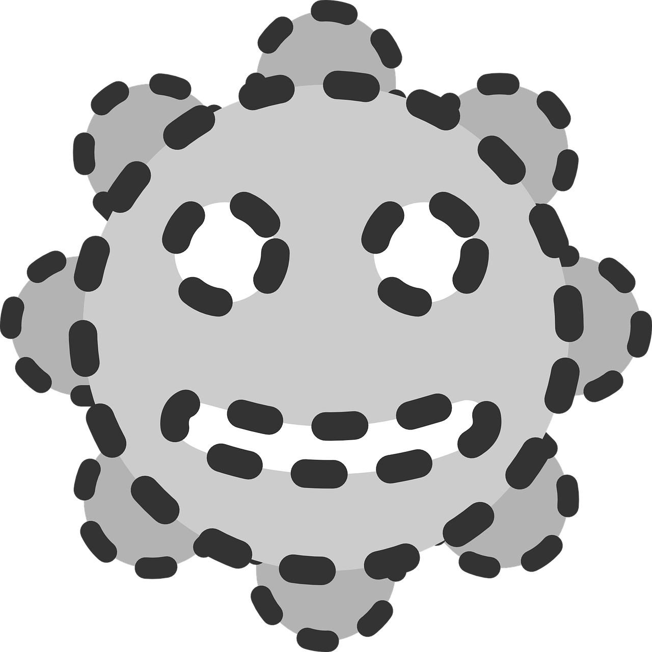 Smiling Virus Cartoon Graphic