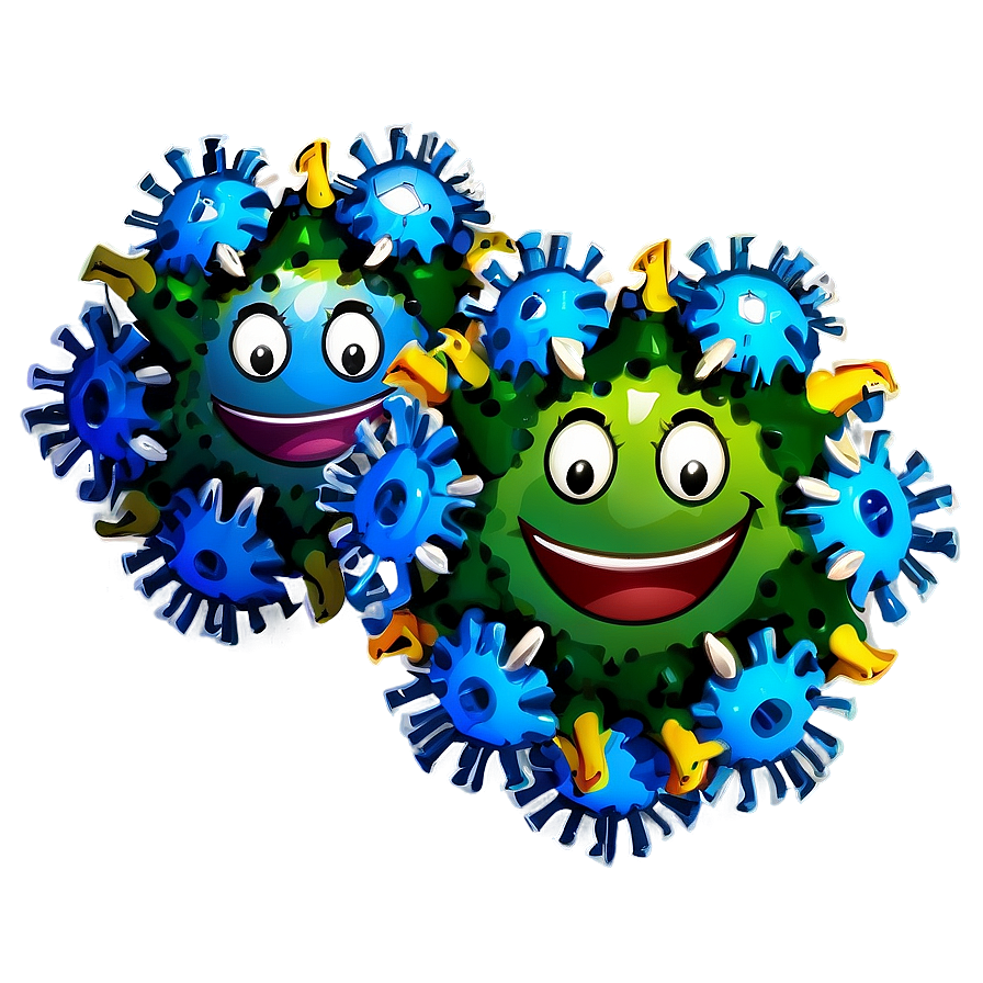 Smiling Virus Cartoon Png Ilx59