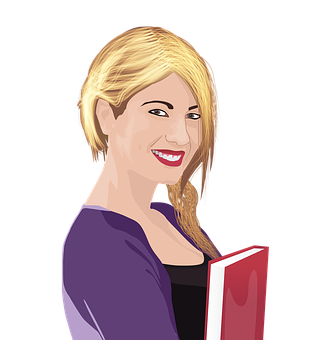 Smiling Woman Holding Book