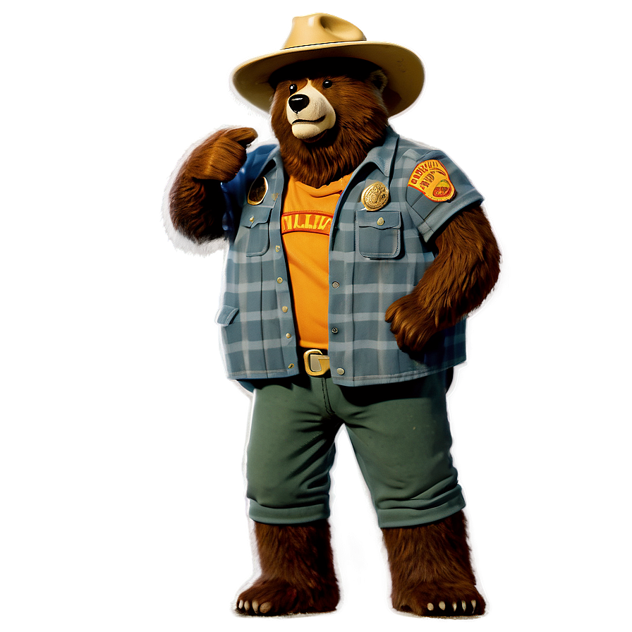 Smokey The Bear Retro Art Png Chm32