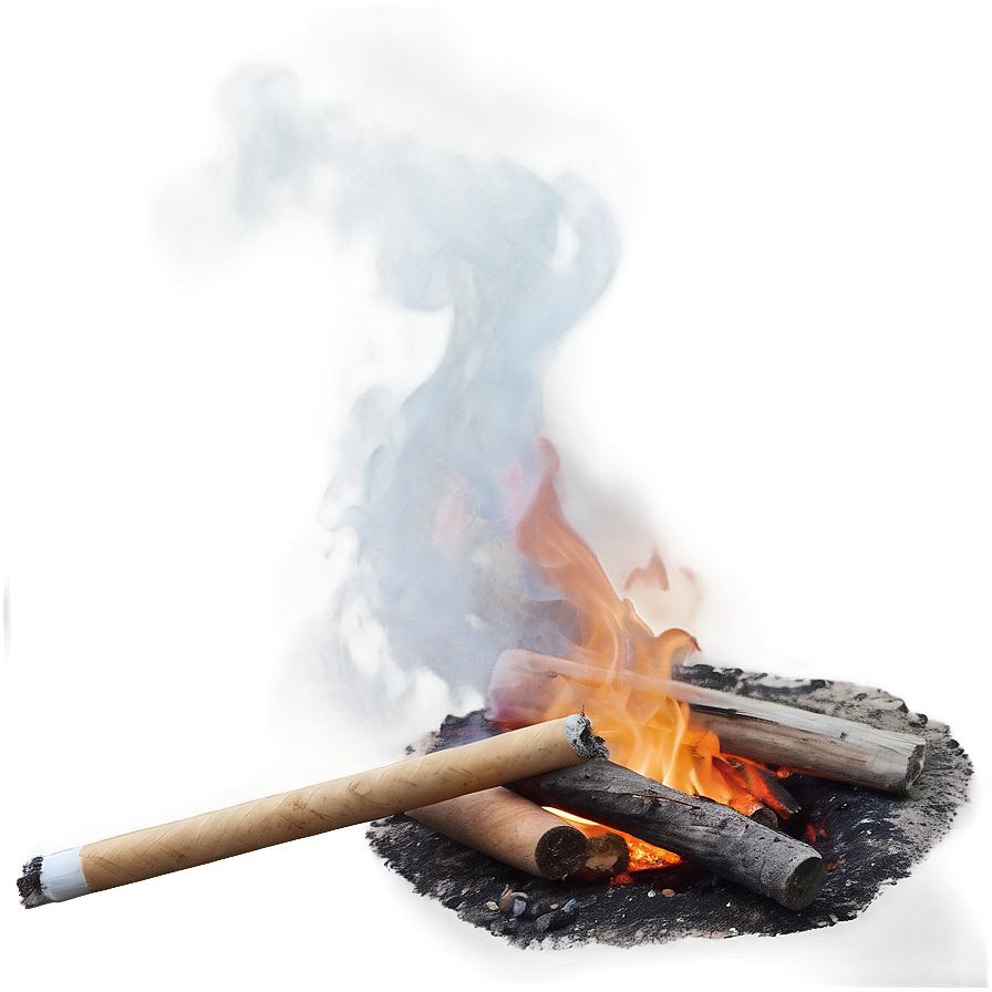 Smoking Campfire Night Png 29