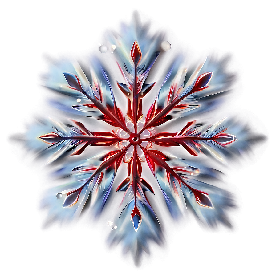 Smoky Red Snowflake Png 06282024